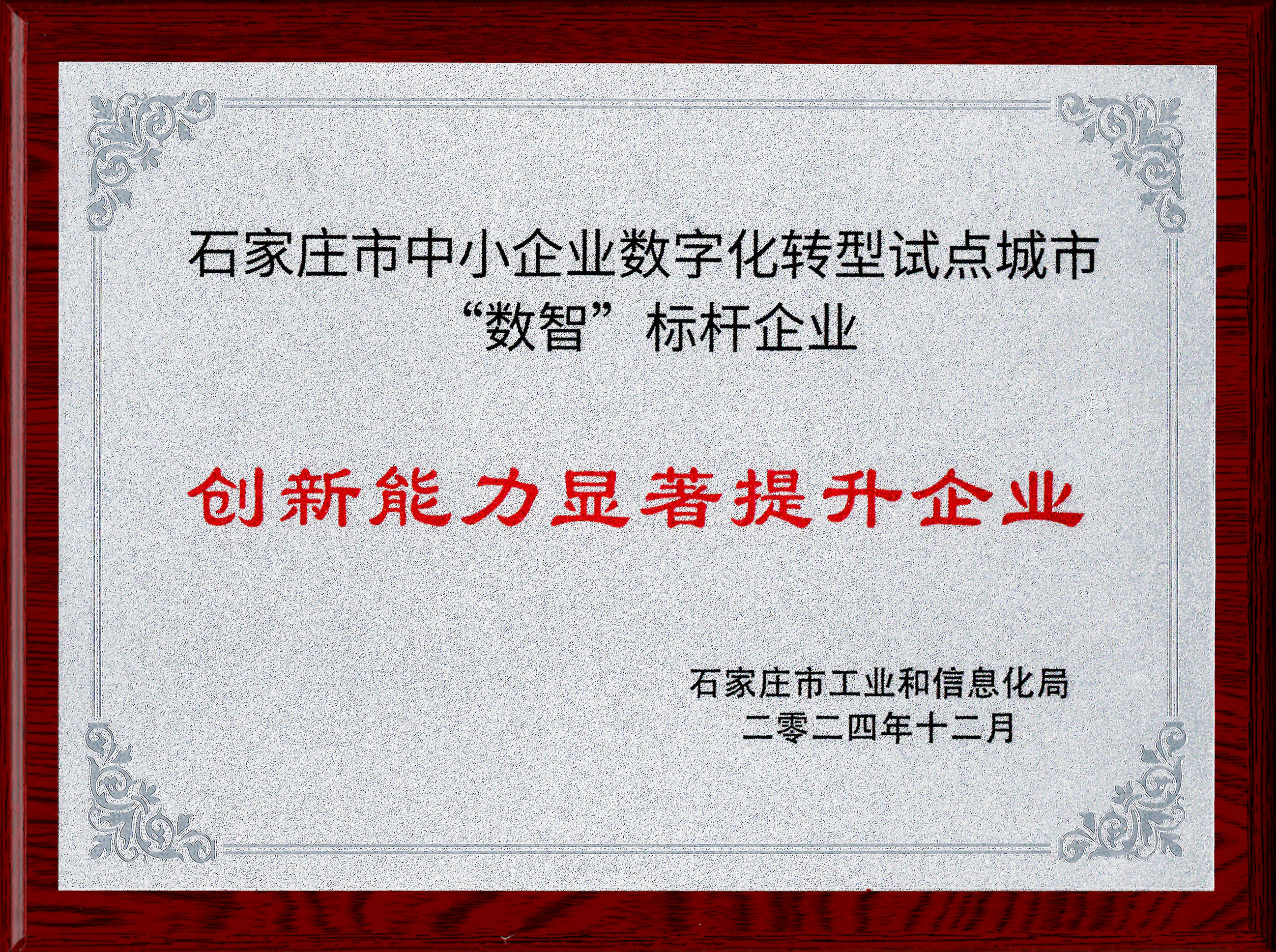 石家庄市中小企业数字化转型试点城市数智标杆企业-创新能力显著提升企业